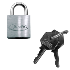 ASEC KD Open Shackle Chrome Finish Padlock 40mm Keyed To Differ 