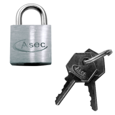 ASEC KD Open Shackle Chrome Finish Padlock 50mm Keyed To Differ 