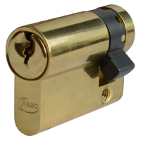 Asec Euro Half Cylinder With Adjustable Cam - 5 Pin 45mm 35/10  - Polished Brass