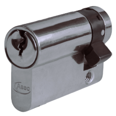 Asec Euro Half Cylinder With Adjustable Cam - 6 Pin 50mm 40/10  - Nickel Plated