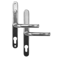 ASEC 68mm Lever UPVC Door Furniture With Snib  - Polished Silver