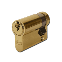 ASEC 5-Pin Euro Half Cylinder 45mm 35/10 Keyed To Differ  - Polished Brass