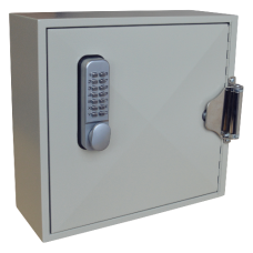 ASEC 50 Hook Digital Self Closing Cabinet For Padlocks or Key Bunches 50 Hooks - Grey