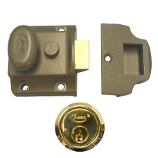 ASEC Traditional Non-Deadlocking Nightlatch 40mm GRN with Cylinder  - Polished Brass