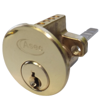 ASEC 5-Pin Rim Cylinder  Keyed To Differ  - Polished Brass