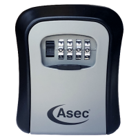 ASEC 4 Wheel Combination Key Safe  - Black & Silver