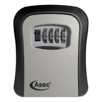 ASEC 4 Wheel Combination Key Safe  - Black & Silver