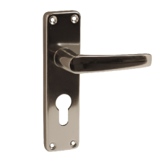 ASEC Stafford Plate Furniture Lever Euro Lock Handle Polished Anodised Aluminium