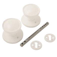 ASEC Plastic Rim Mortice Knob Set 48mm White