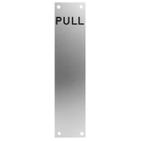 ASEC Push Pull Engraved Finger Plate75mm Width x 1.2mm Depth (SSS) Satin Stainless Steel PUSH 350mm Height