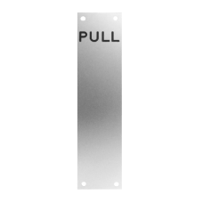ASEC Push Pull Engraved Finger Plate75mm Width x 1.2mm Depth (SSS) Satin Stainless Steel PULL 375mm Height