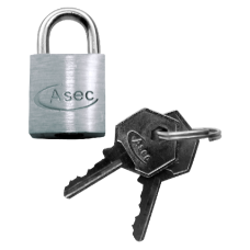 ASEC KA Open Shackle Chrome Finish Padlock 30mm Keyed Alike