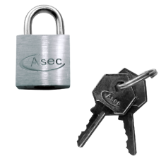 ASEC KA Open Shackle Chrome Finish Padlock 40mm Keyed Alike