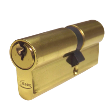 ASEC 5-Pin Euro Double Cylinder 75mm 35/40 30/10/35 Keyed To Differ  - Polished Brass
