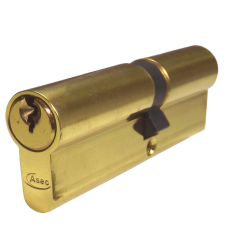 ASEC 5-Pin Euro Double Cylinder 100mm 45/55 40/10/50 Keyed To Differ  - Polished Brass