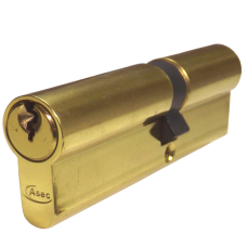 ASEC 5-Pin Euro Double Cylinder 105mm 45/60 40/10/55 Keyed To Differ  - Polished Brass