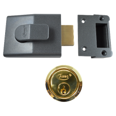 ASEC AS11 Deadbolt Nightlatch 60mm Case with Cylinder  - Polished Brass