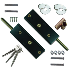 ASEC Garage Door Locking Kit 2KA Bolts - Black