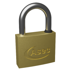 ASEC KA Open Shackle Brass Padlock 40mm Keyed Alike `L` 