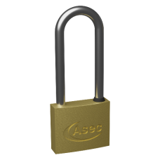 ASEC KD Long Shackle Brass Padlock 40mm Keyed To Differ 