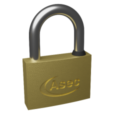 ASEC MK Open Shackle Brass Padlock 60mm MK `CC` 