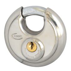 ASEC Discus Padlock Keyed To Differ  - Chrome Plated