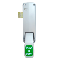 ASEC Push Pad Panic Latch Reversible - Silver Enamelled