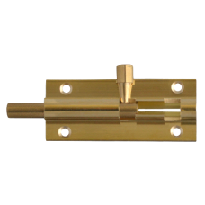 ASEC  25mm Wide Straight Barrel Bolt 64mm  - Polished Brass