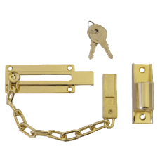 ASEC Locking Door Chain  KD  - Polished Brass