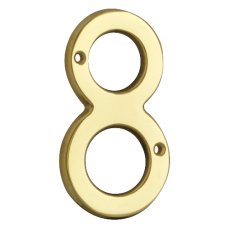 ASEC Metal Numerals 76mm `8`  - Polished Brass
