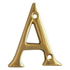 ASEC Metal Letters 50mm `A` - Polished Brass