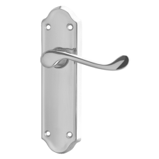 ASEC Ashstead Plate Mounted Lever Furniture  Long Plate Lever Latch  - Chrome Plated