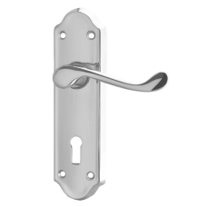 ASEC Ashstead Plate Mounted Lever Furniture  Long Plate Lever Lock  - Chrome Plated