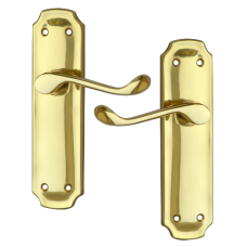 ASEC Birkdale Plate Mounted Lever Furniture Lever Latch - Polished Brass