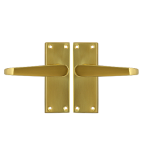 ASEC Victorian Plate Mounted Lever Furniture  Lever Latch  - Polished Brass