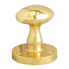 ASEC Victorian 57mm Rose Mortice Knob  Oval - Polished Brass