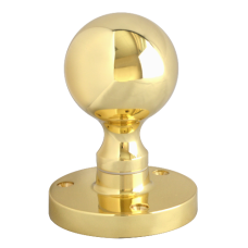 ASEC Victorian 57mm Rose Mortice Knob  Ball - Polished Brass