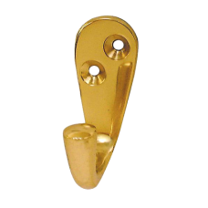ASEC Single Wardrobe Hook  - Polished Brass