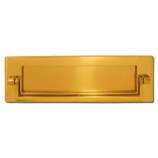 ASEC Victorian Letter Plate With Knocker 254mm  - Polished Brass