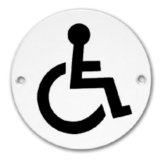 ASEC Aluminium Metal Toilet Door Sign 76mm `Disabled` - Anodised Aluminium