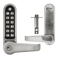 ASEC AS4300 Series Lever Operated Easy Code Change Digital Lock With Key Override & Optional Free Passage AS4309  - Stainless Steel
