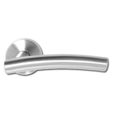 ASEC Stainless Steel Round Rose Lever Furniture  Curved - Satin Stainless Steel