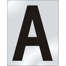 ASEC 75mm  Letters & Numerals 75mm A Text  - Chrome Plated