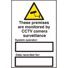 ASEC `These Premises Are Monitored By CCTV Surveillance` 200mm x 300mm PVC Self Adhesive Sign 1 Per Sheet - White