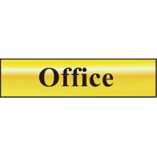 ASEC `Office` 200mm x 50mm  Self Adhesive Sign 1 Per Sheet - Gold