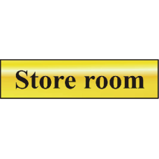 ASEC `Store Room` 200mm x 50mm  Self Adhesive Sign 1 Per Sheet - Gold