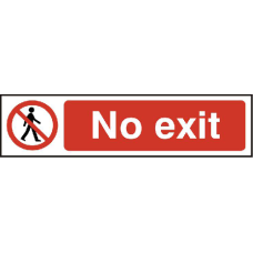 ASEC `No Exit` 200mm x 50mm PVC Self Adhesive Sign 1 Per Sheet - Red & White