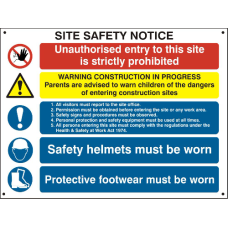 ASEC Composite Site Safety Poster 800mm x 600mm PVC Sign Single Poster - White