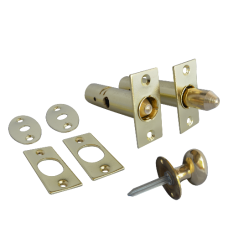 ASEC Door Security Rack Bolt & Turn 60mm  - Electro Brass