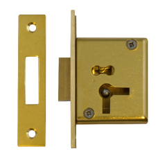 ASEC 15 4 Lever Cut Cupboard Lock 64mm Keyed To Differ Left Handed  - Satin Brass